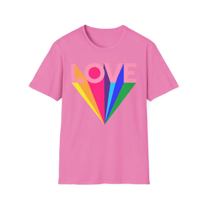 Love Rainbow Pop Out Unisex T-Shirt, Rainbow Love Tee, Colorful Graphic Shirt, Valentine's T-shirt