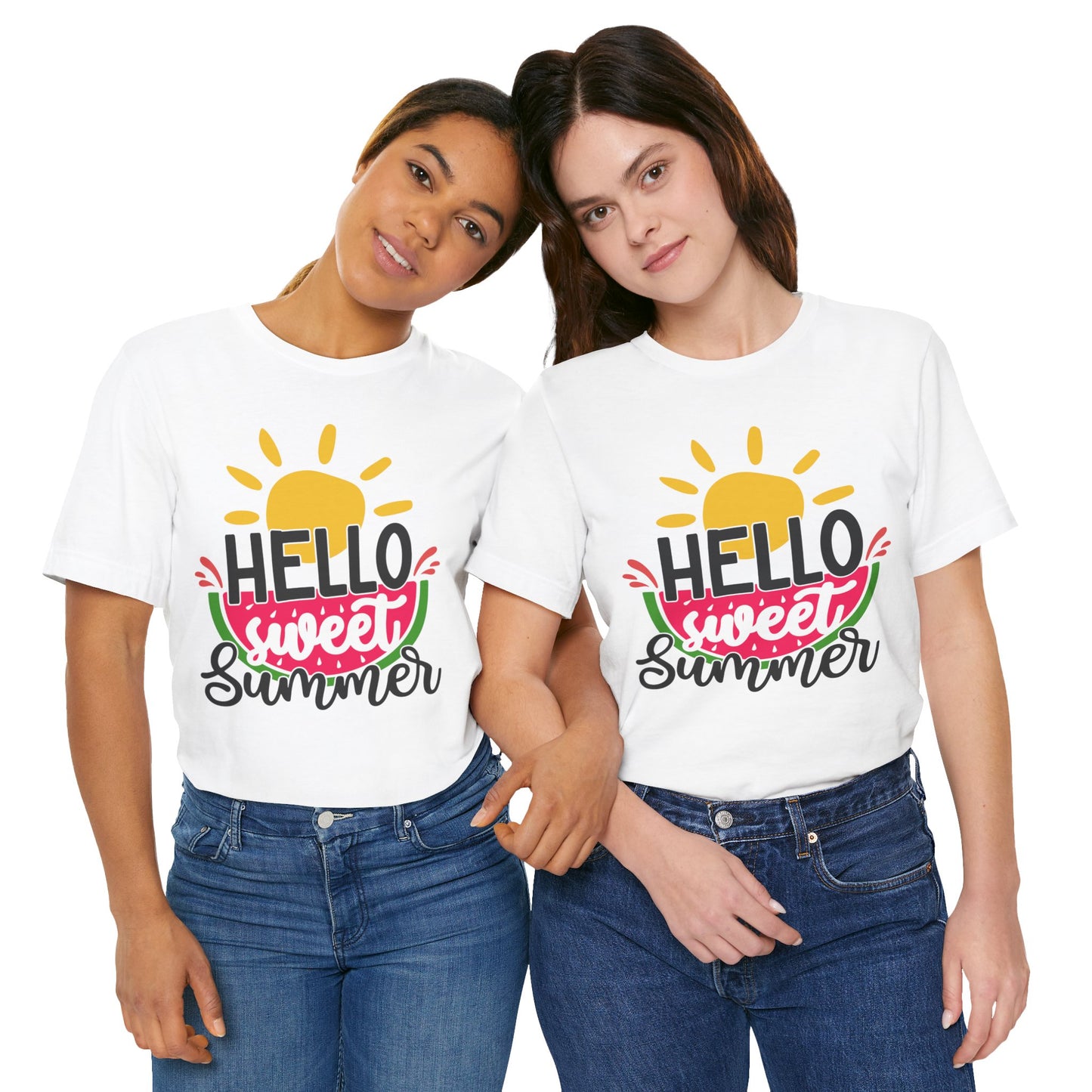 Hello Sweet Summer Graphic Tee, Watermelon and Sunshine