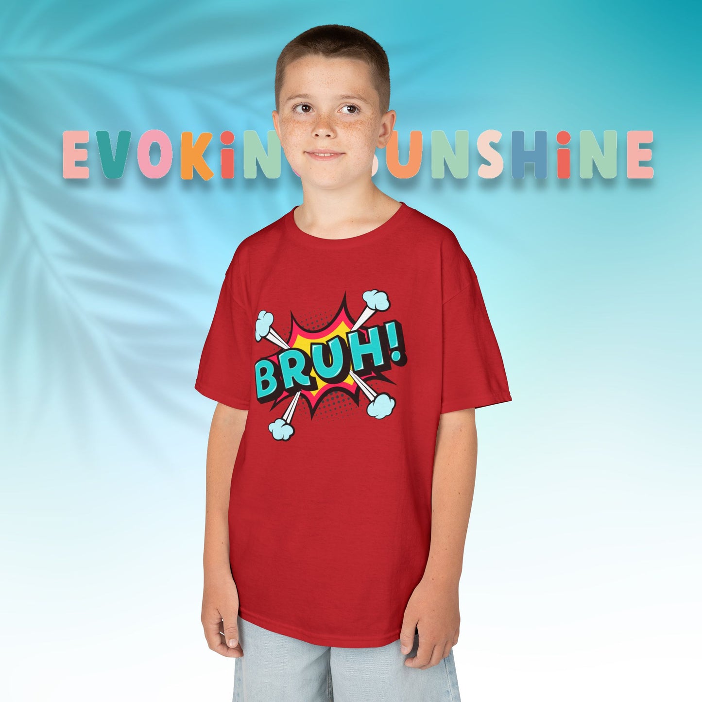 Fun Kids Graphic Tee - BRUH! Comic Style Shirt, Youth Apparel, Gift for Boys, Streetwear, Summer Vibes, Birthday, Everyday Wear