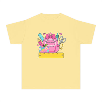 Personalized Cute Back To School Youth Tee, Personalized Girl Shirt, Kids Graphic Tee, Student Shirt
