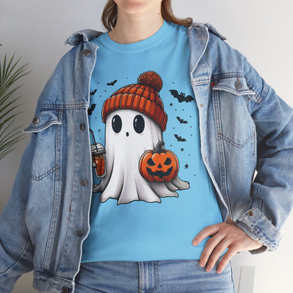 Pumpkin Season Vibes - Cute Ghost - Adult Unisex Tee