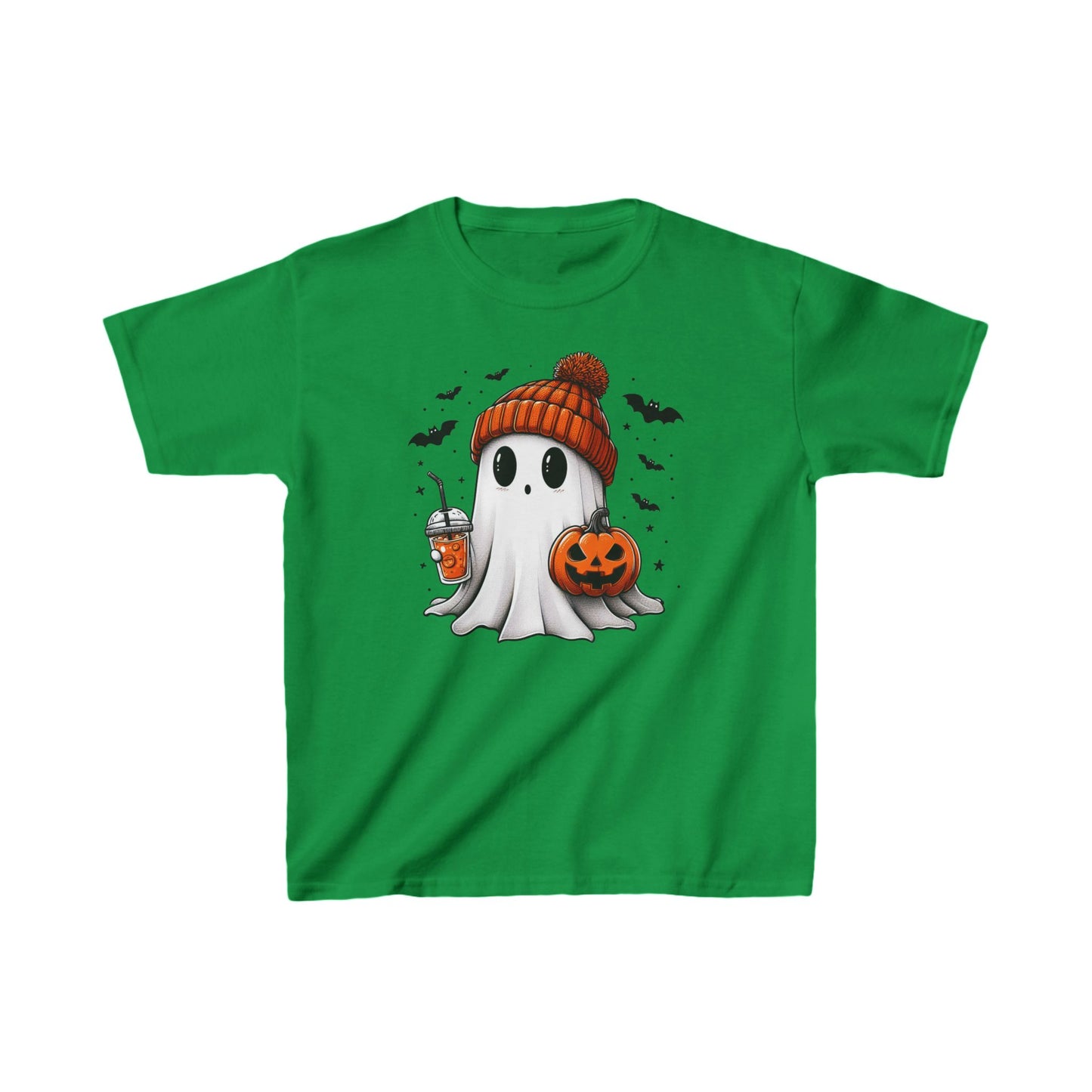 Pumpkin Season Vibes with Cute Ghost - Halloween T-Shirt - Kids Tee