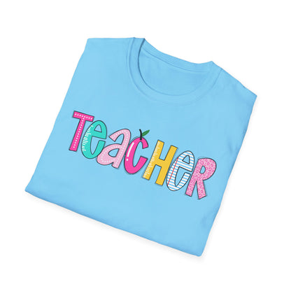 Colorful Teacher T-Shirt, Gift for Teachers, Cute Appreciation Shirt, Back to School Tee, Classroom Outfit, Teacher Gifts