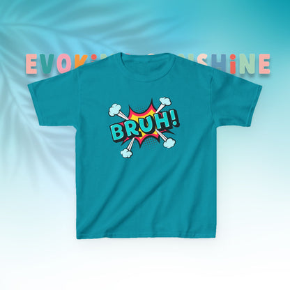 Fun Kids Graphic Tee - BRUH! Comic Style Shirt, Youth Apparel, Gift for Boys, Streetwear, Summer Vibes, Birthday, Everyday Wear