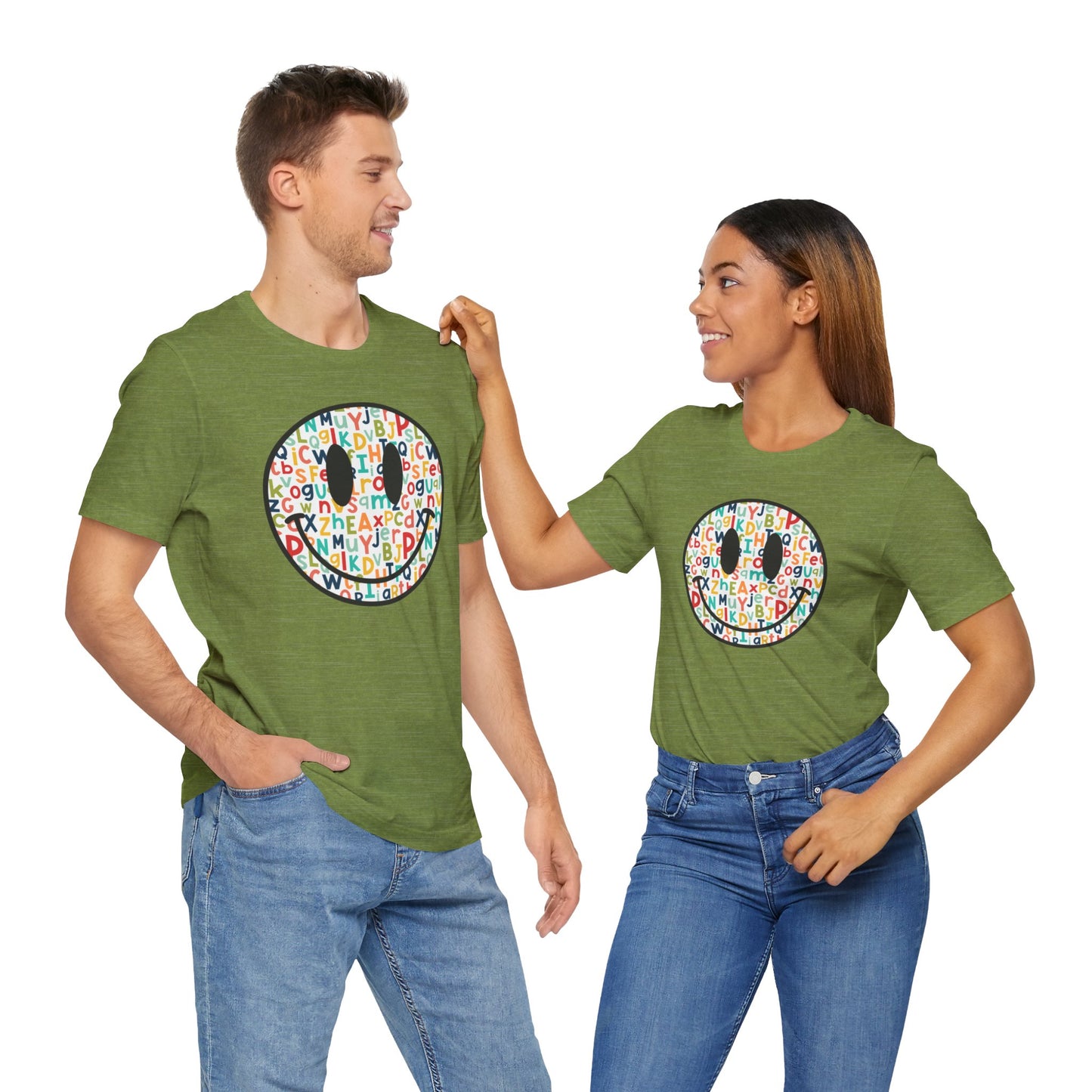 Alphabet Smiley Face Tee - Colorful and Cute - Express Delivery available