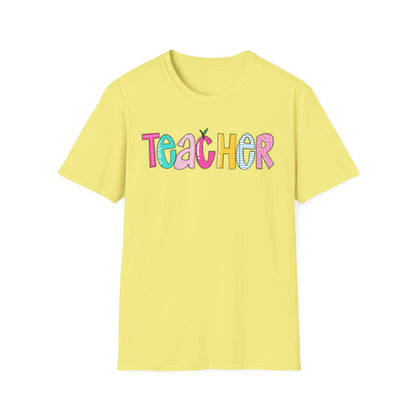 Colorful Teacher T-Shirt, Gift for Teachers, Cute Appreciation Shirt, Back to School Tee, Classroom Outfit, Teacher Gifts
