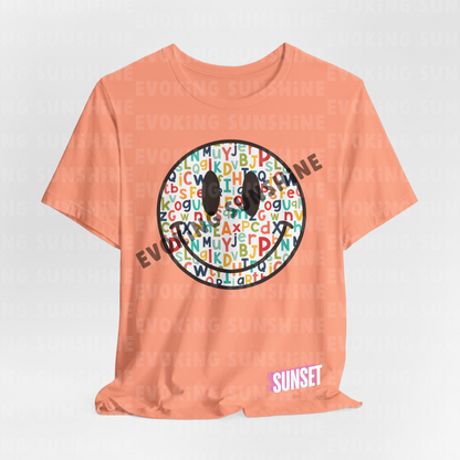 Alphabet Smiley Face Tee - Colorful and Cute - Express Delivery available