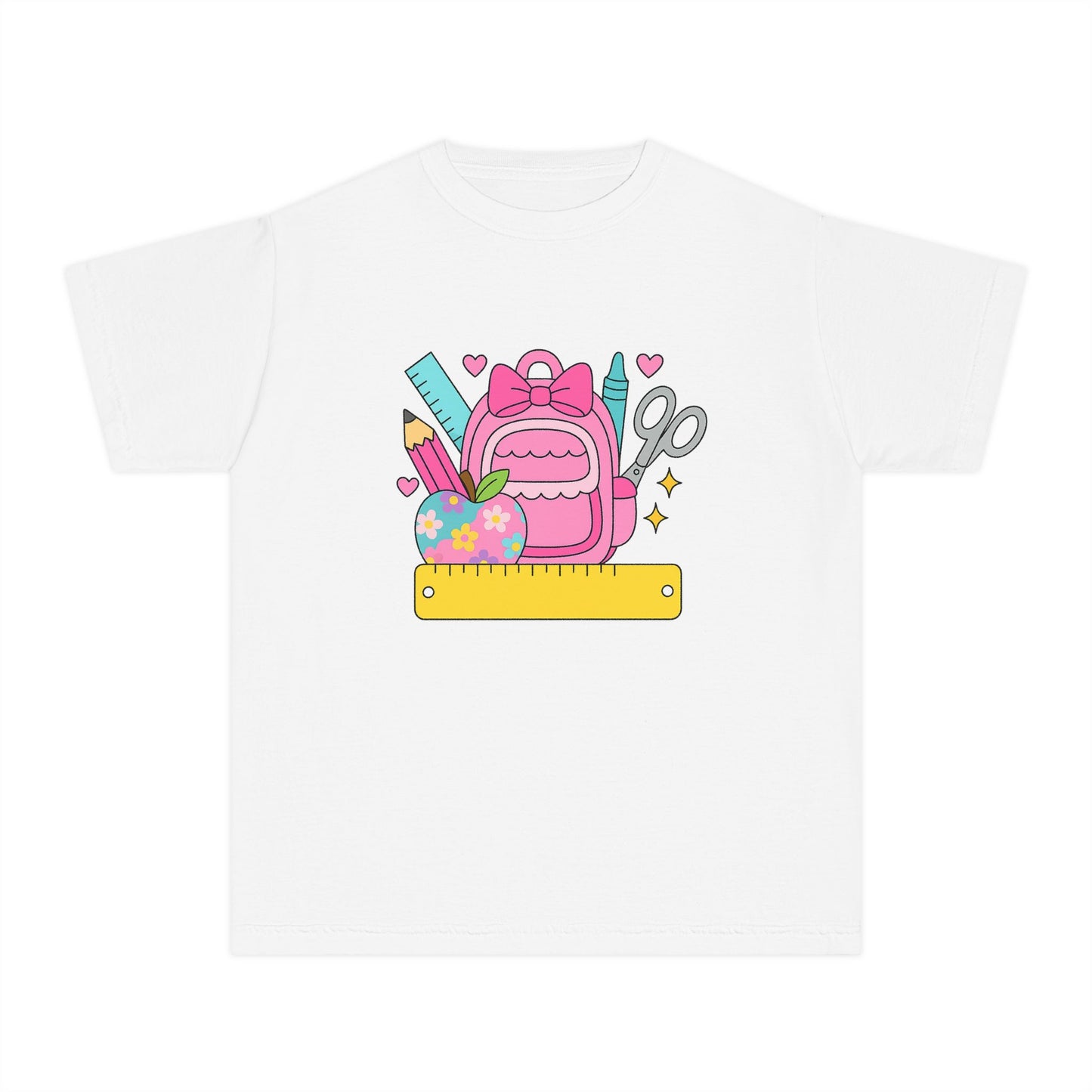 Personalized Cute Back To School Youth Tee, Personalized Girl Shirt, Kids Graphic Tee, Student Shirt