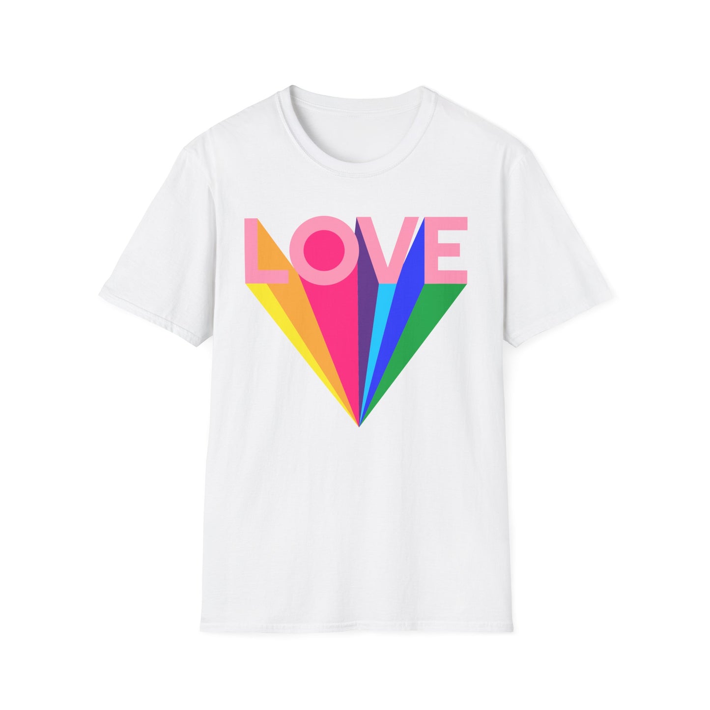 Love Rainbow Pop Out Unisex T-Shirt, Rainbow Love Tee, Colorful Graphic Shirt, Valentine's T-shirt