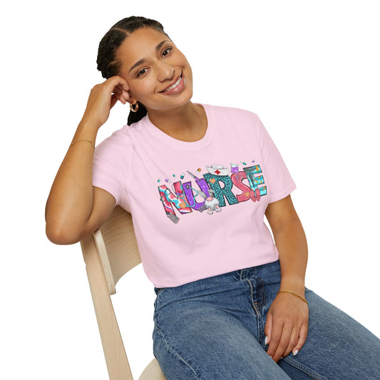 Nurse Graphic T-Shirt - Fun & Colorful Design for Healthcare Heroes