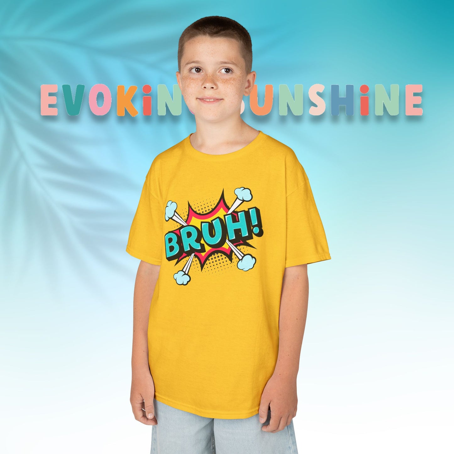 Fun Kids Graphic Tee - BRUH! Comic Style Shirt, Youth Apparel, Gift for Boys, Streetwear, Summer Vibes, Birthday, Everyday Wear