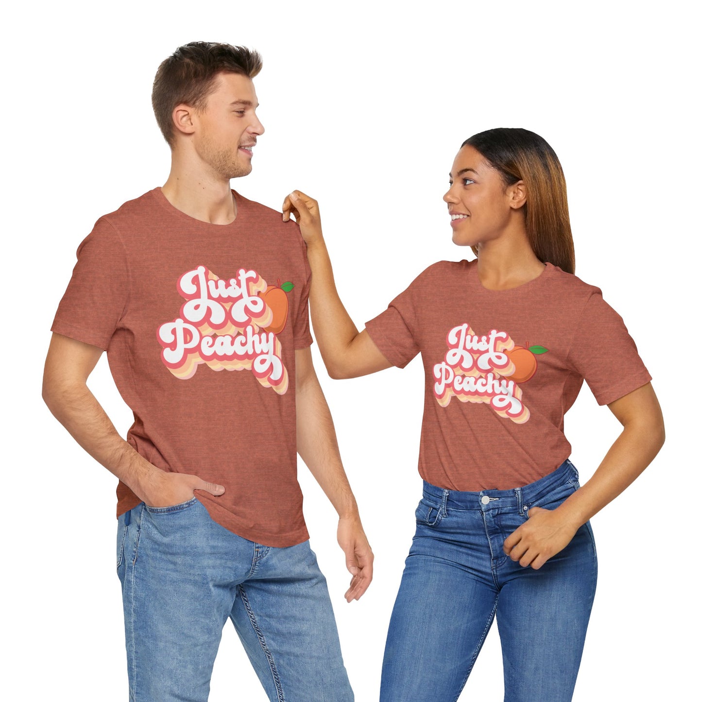 Just Peachy Unisex Bella Canvas Graphic Tee; Express Delivery available