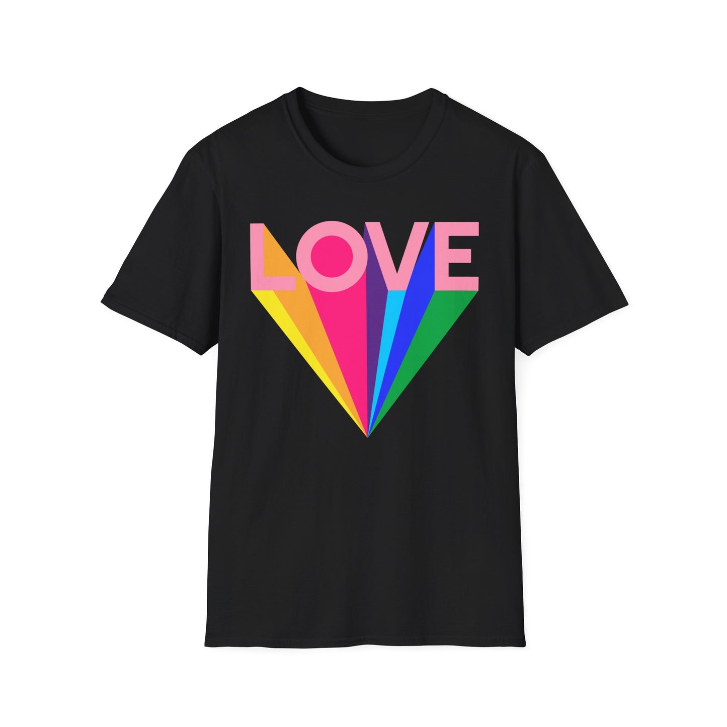 Love Rainbow Pop Out Unisex T-Shirt, Rainbow Love Tee, Colorful Graphic Shirt, Valentine's T-shirt