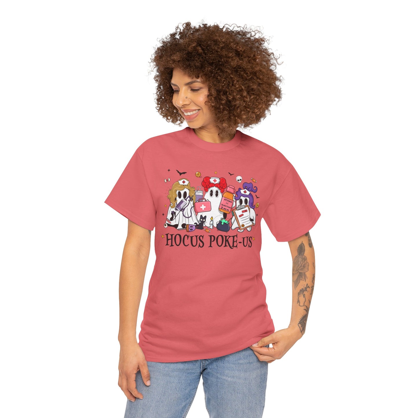 Hocus Poke-Us Tee, Halloween Nurse Shirt, Sanderson Sisters Costume, Spooky Ghost T-shirt, Medical Theme Apparel, Express Delivery available