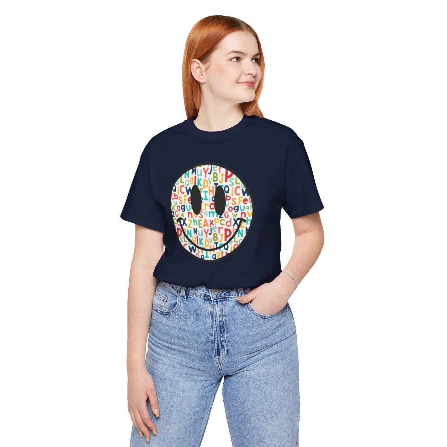 Alphabet Smiley Face Tee - Colorful and Cute - Express Delivery available