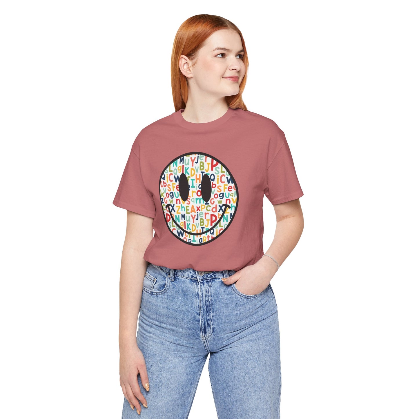 Alphabet Smiley Face Tee - Colorful and Cute - Express Delivery available