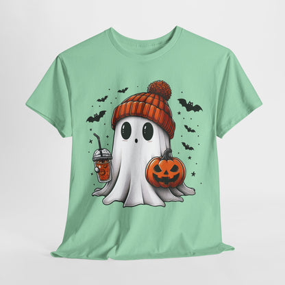 Pumpkin Season Vibes - Cute Ghost - Adult Unisex Tee