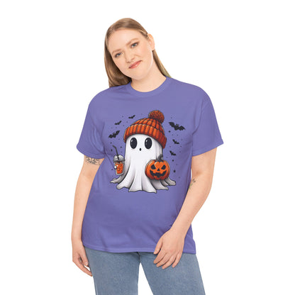 Pumpkin Season Vibes - Cute Ghost - Adult Unisex Tee