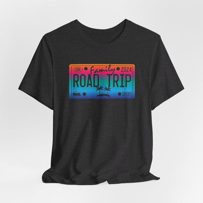 License Plate Family Road Trip 2024, Adult, Unisex Jersey Short Sleeve Tee Express Delivery available