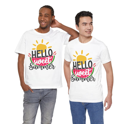 Hello Sweet Summer Graphic Tee, Watermelon and Sunshine