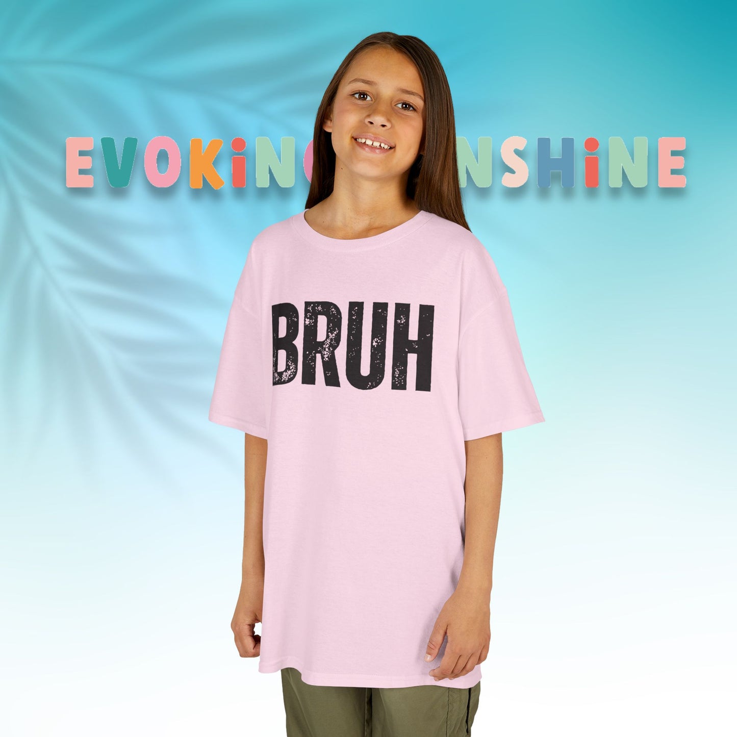 Kids Heavy Cotton™ Tee - Funny 'BRUH' Shirt for Boys & Girls, Casual Kids Wear, Gift for Birthdays, Anniversaries, Humor Apparel