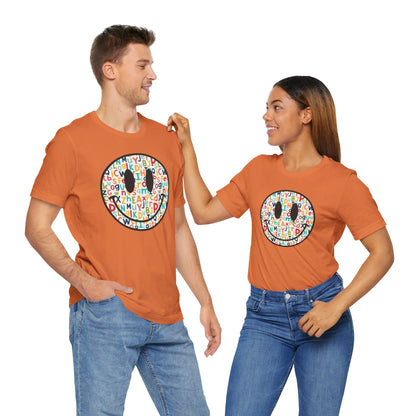 Alphabet Smiley Face Tee - Colorful and Cute - Express Delivery available