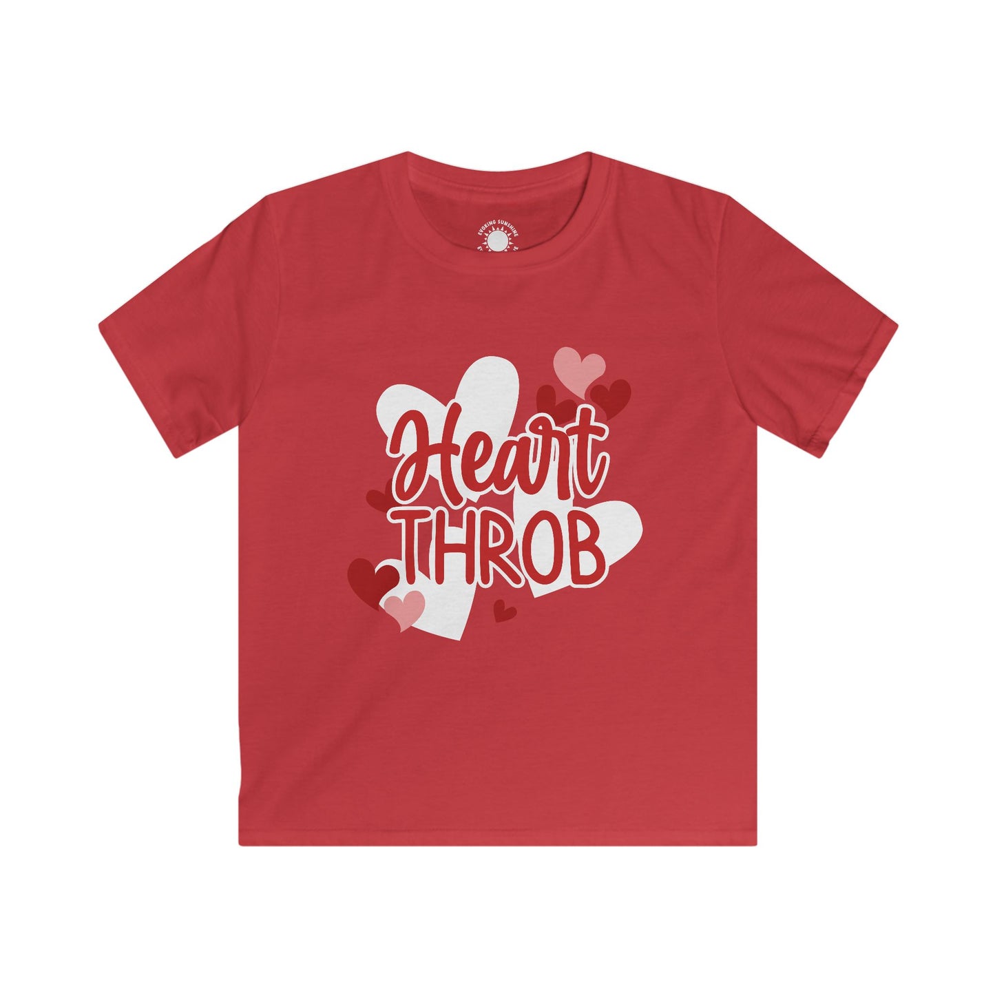 Heart Throb Valentine's Kids Softstyle Tee, Youth T-Shirt, Children's Valentine Shirt, Love Heart Design, Cute Valentine Gift