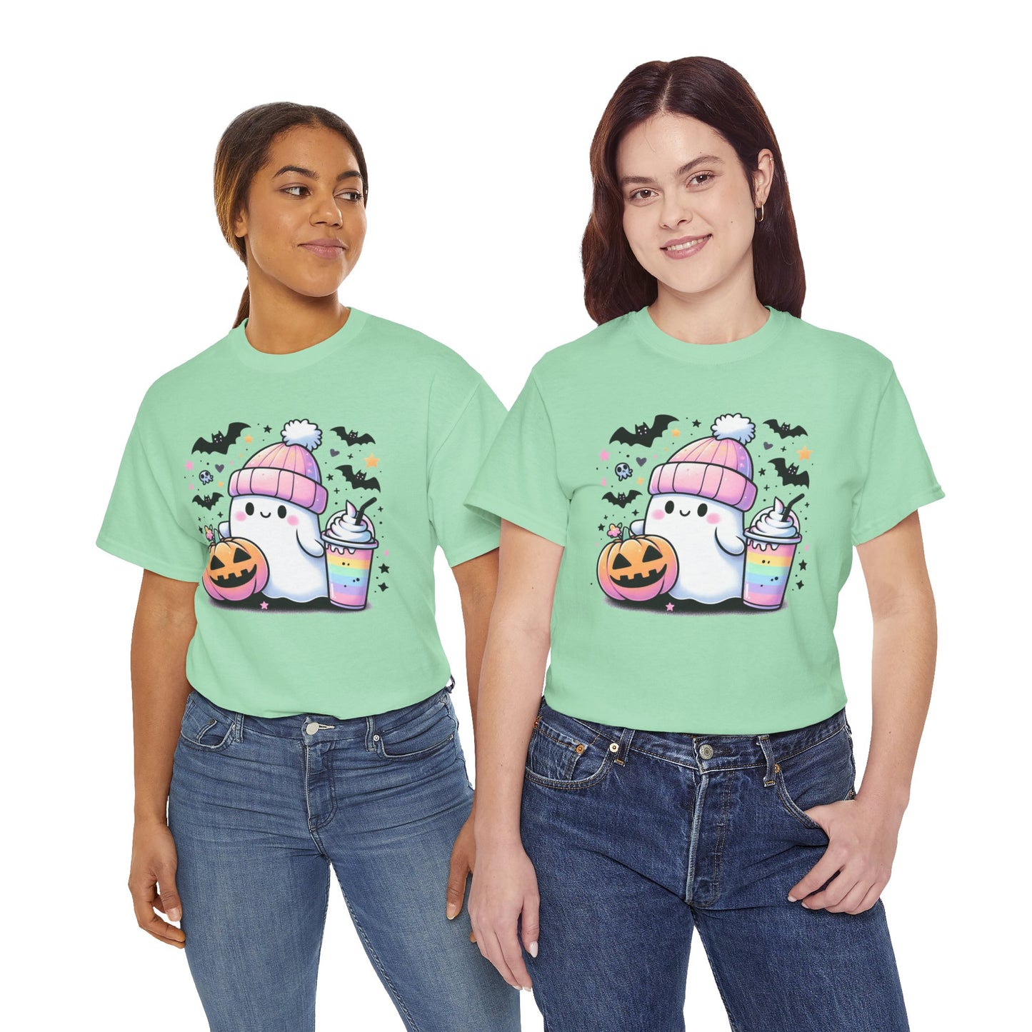 Pretty in Pastel - Cute Ghost - Halloween Shirt - Adult Unisex Tee -