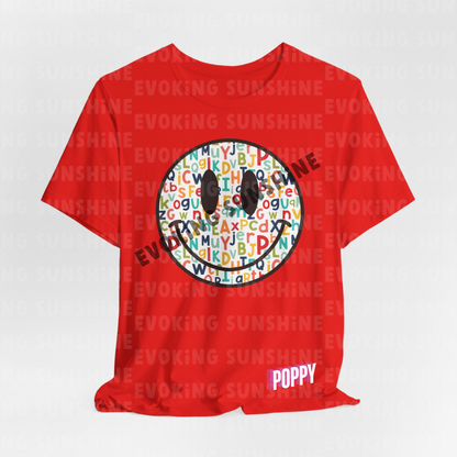 Alphabet Smiley Face Tee - Colorful and Cute - Express Delivery available