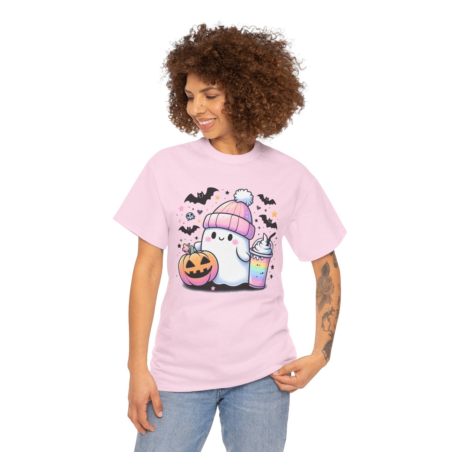 Pretty in Pastel - Cute Ghost - Halloween Shirt - Adult Unisex Tee -