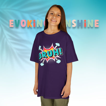 Fun Kids Graphic Tee - BRUH! Comic Style Shirt, Youth Apparel, Gift for Boys, Streetwear, Summer Vibes, Birthday, Everyday Wear