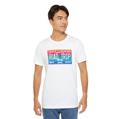 License Plate Family Road Trip 2024, Adult, Unisex Jersey Short Sleeve Tee Express Delivery available