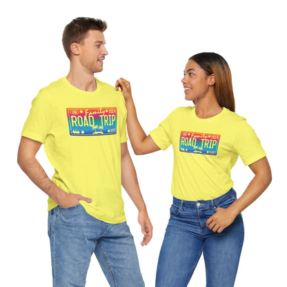 License Plate Family Road Trip 2024, Adult, Unisex Jersey Short Sleeve Tee Express Delivery available