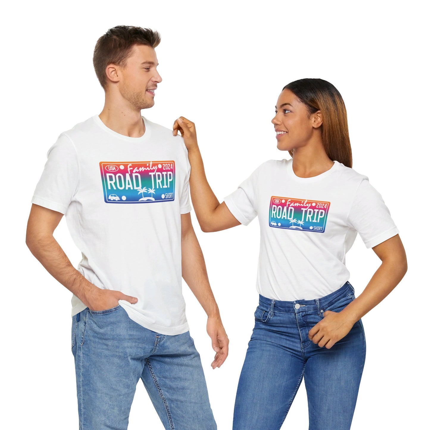 License Plate Family Road Trip 2024, Adult, Unisex Jersey Short Sleeve Tee Express Delivery available