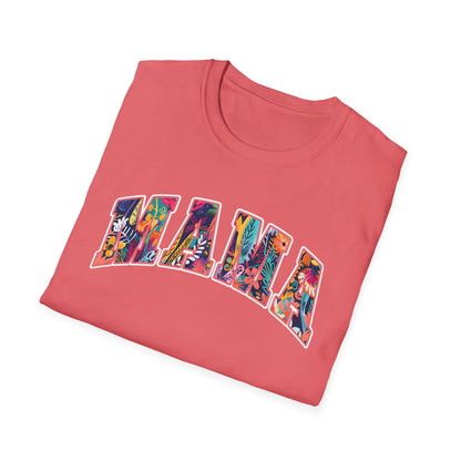 Floral "MAMA" Shirt – Bold, Bright, and Beautiful - Unisex Softstyle T-Shirt