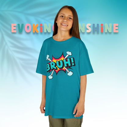 Fun Kids Graphic Tee - BRUH! Comic Style Shirt, Youth Apparel, Gift for Boys, Streetwear, Summer Vibes, Birthday, Everyday Wear