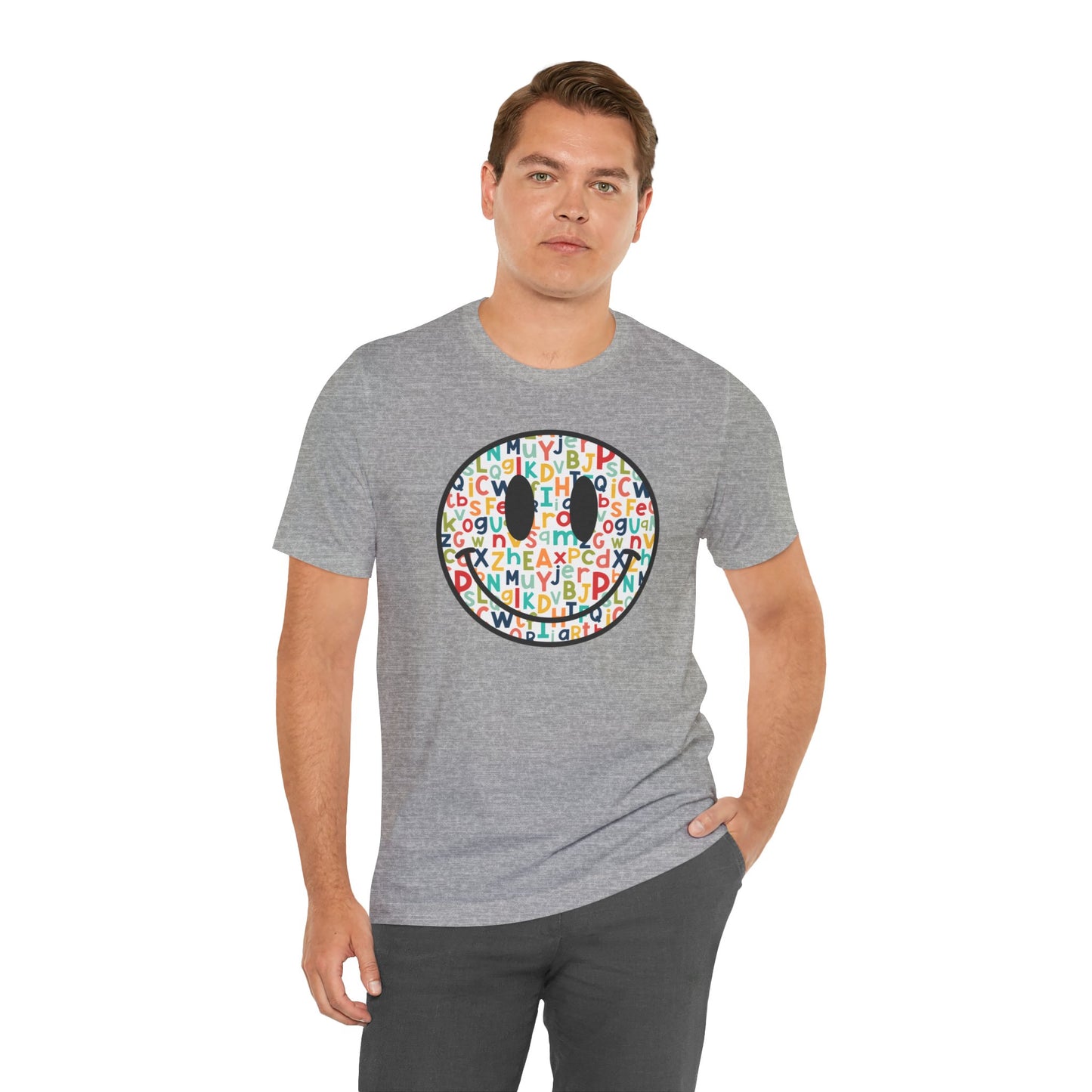 Alphabet Smiley Face Tee - Colorful and Cute - Express Delivery available