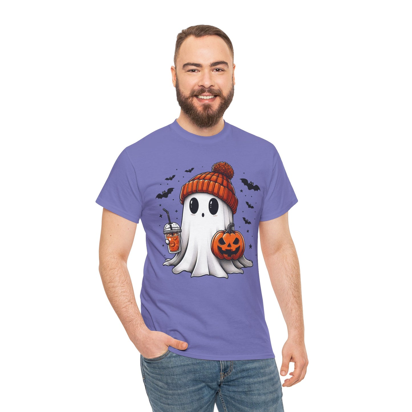 Pumpkin Season Vibes - Cute Ghost - Adult Unisex Tee