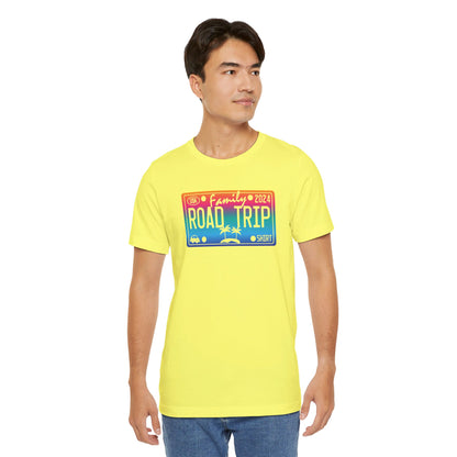 License Plate Family Road Trip 2024, Adult, Unisex Jersey Short Sleeve Tee Express Delivery available