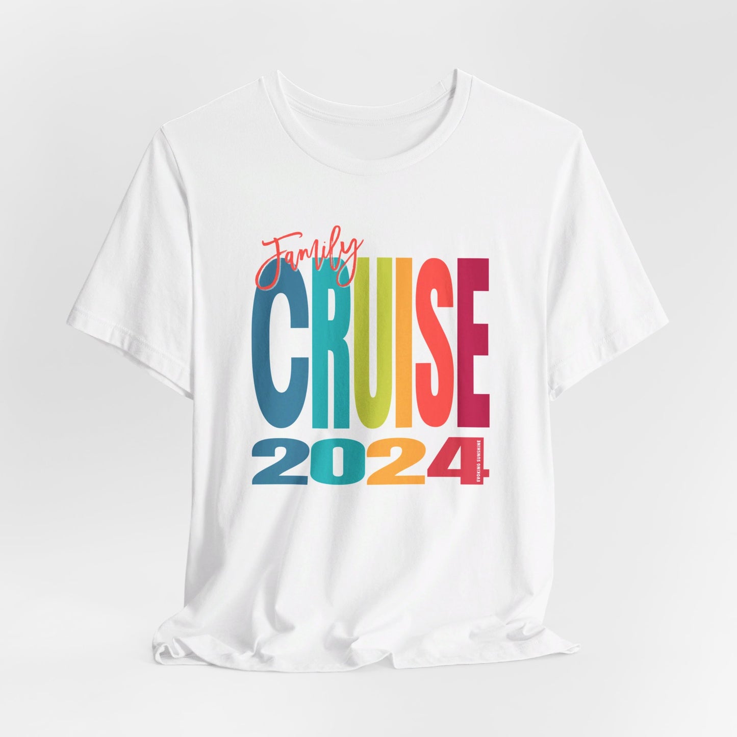 Family Cruise 2024, Multi Color Font, Adult, Unisex Jersey Short Sleeve Tee, Matching Family Vacation Shirt,