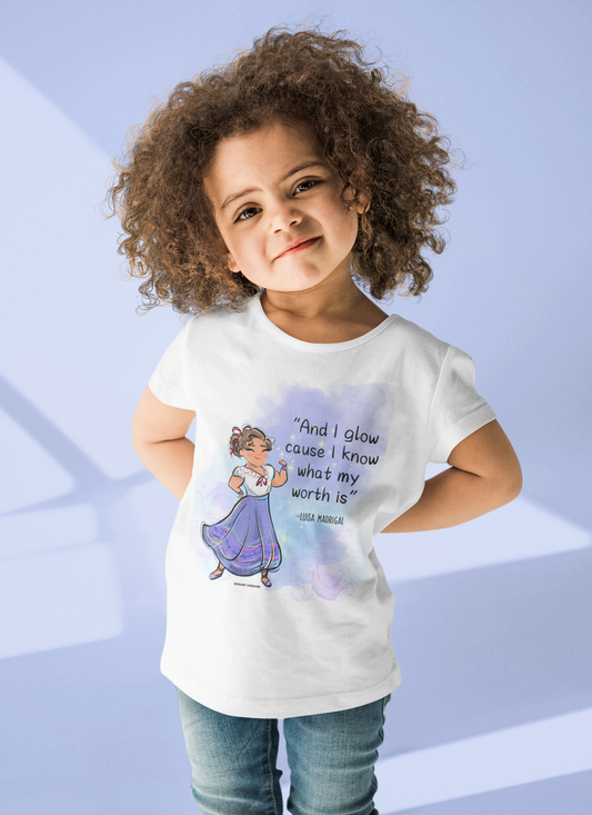 Toddler Luisa Madrigal, And I Glow Cause I Know What My Worth Is, Short Sleeve Tee