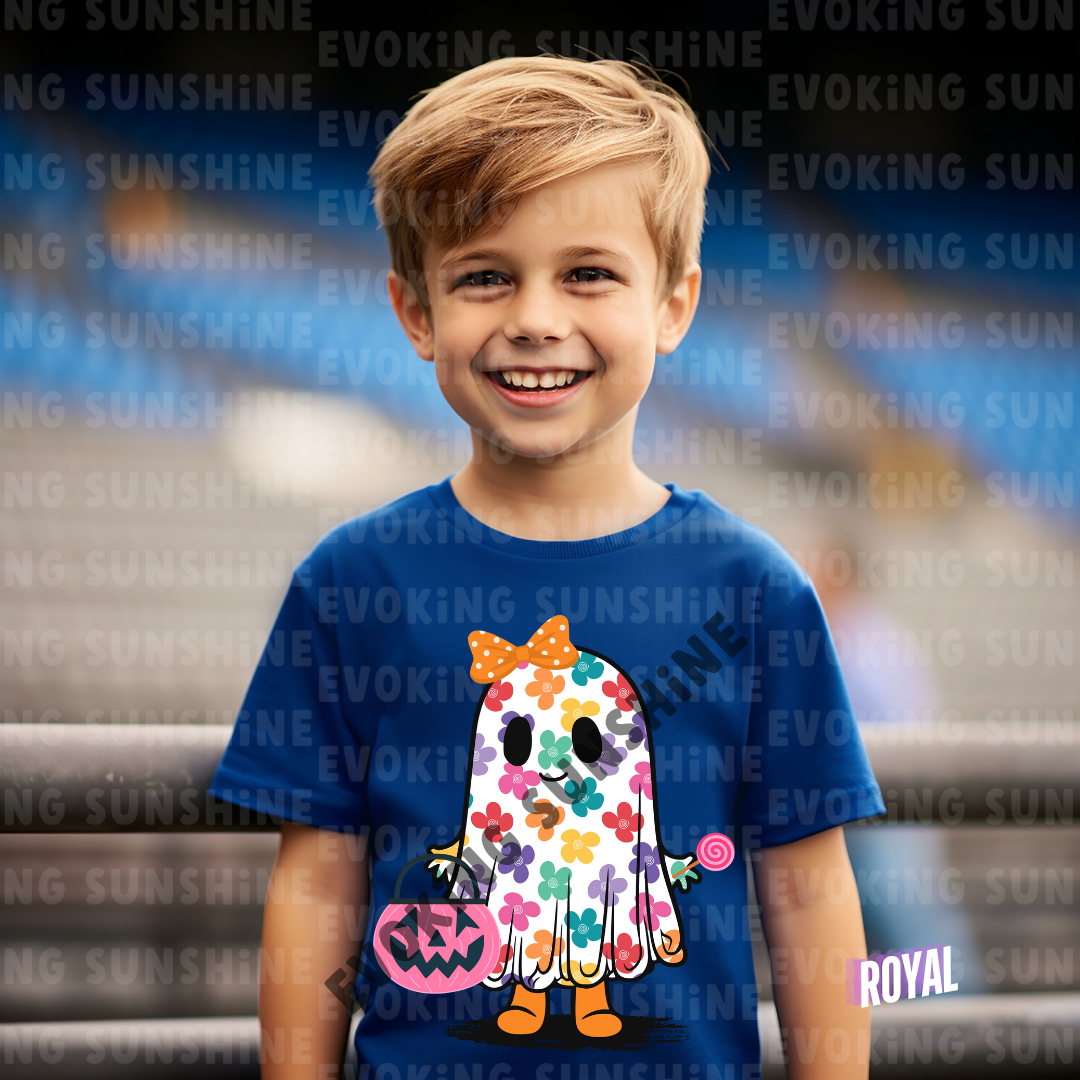 Sweet and Spooky Halloween Ghost Cute Ghost - Halloween T-Shirt - Kids Tee