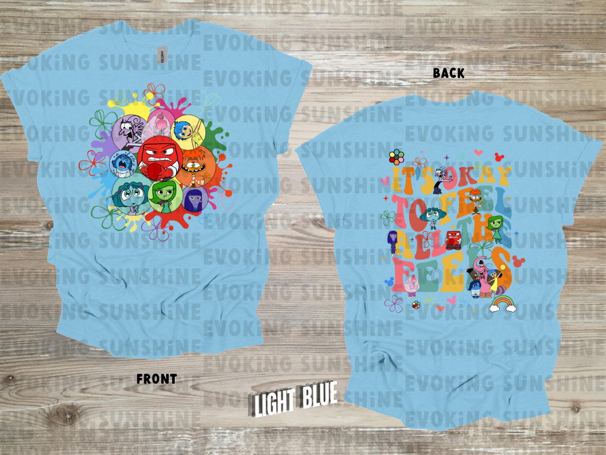 Inside Out 2 All Characters Unisex Tee, Feelings Movie Shirt, Emotions Graphic Top, Chunky Font Tee, Fun Movie Shirt, Pixar Tee