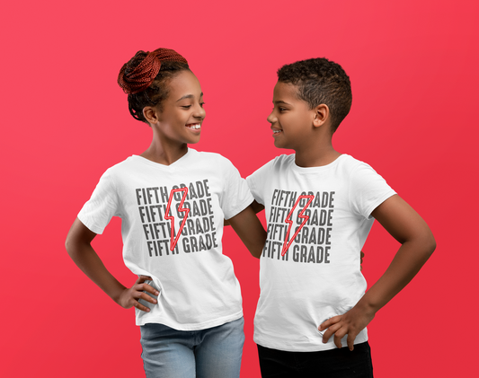 Fifth Grade Back to School Lightning Bolt Shirt, 5th Grade, Elementary School