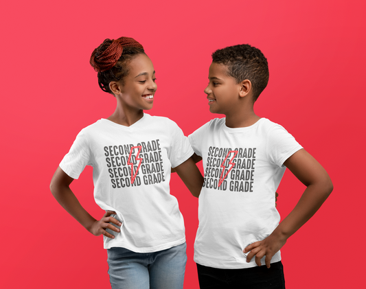 Second Grade Back to School Lightning Bolt Shirt, 2nd Grade, Elementary School, First Day of School