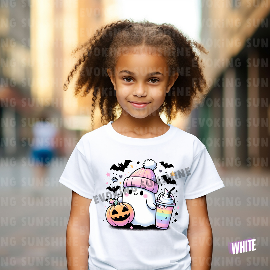 Pretty in Pastel - Cute Ghost - Halloween Shirt - Kids Tee