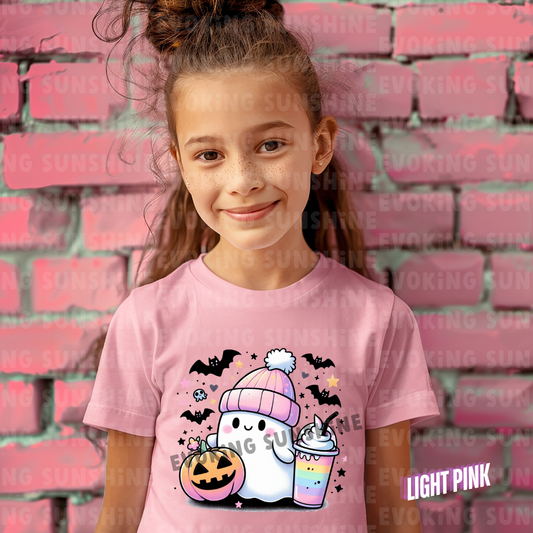 Pretty in Pastel - Cute Ghost - Halloween Shirt - Kids Tee