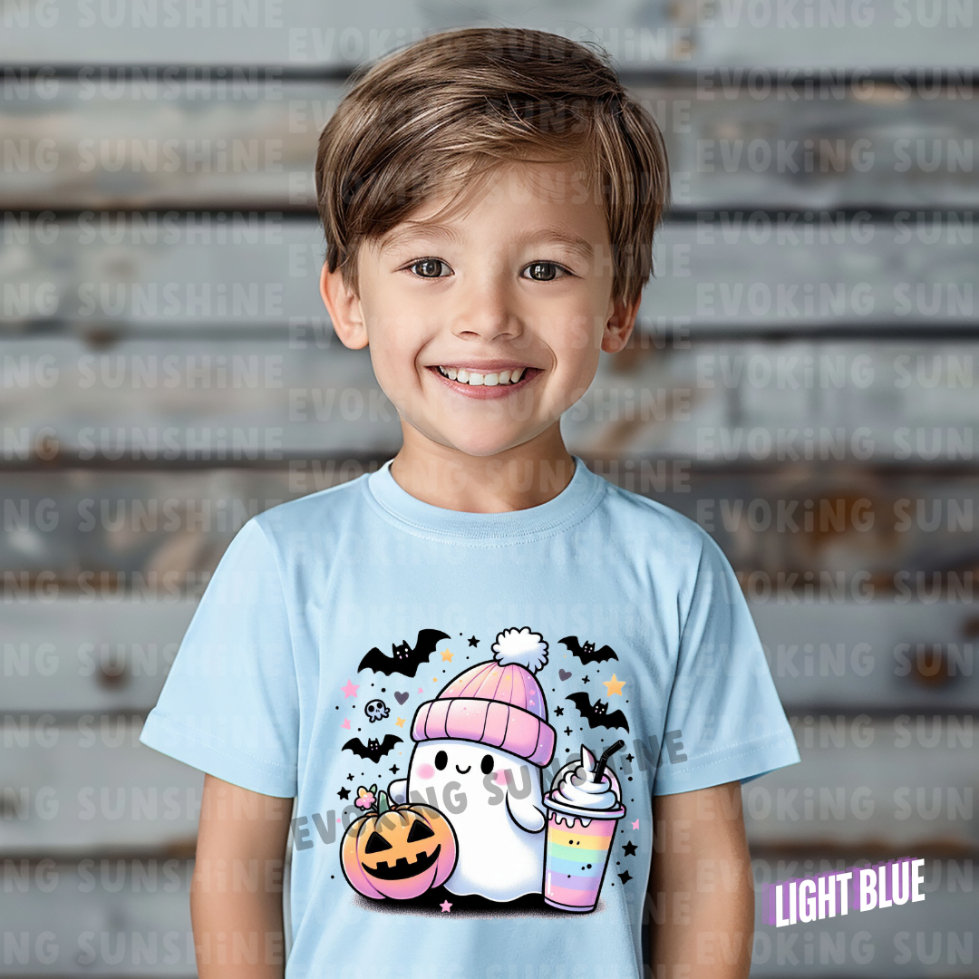 Pretty in Pastel - Cute Ghost - Halloween Shirt - Kids Tee