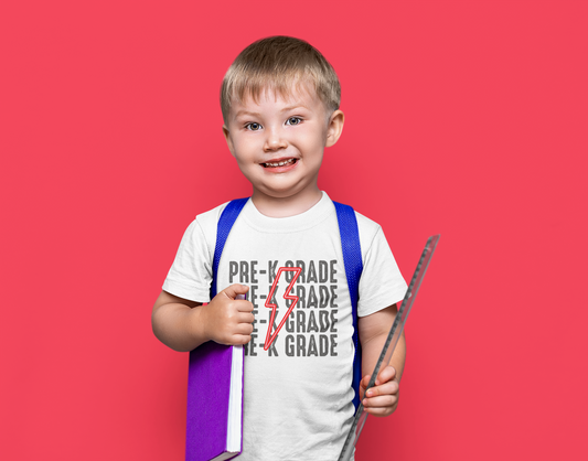 Pre-K Back-to-School Lightning Bolt Shirt, Back-to-School, First Day of School, Preschool, MDO, Mothers Day Out, Toddler T-Shirt