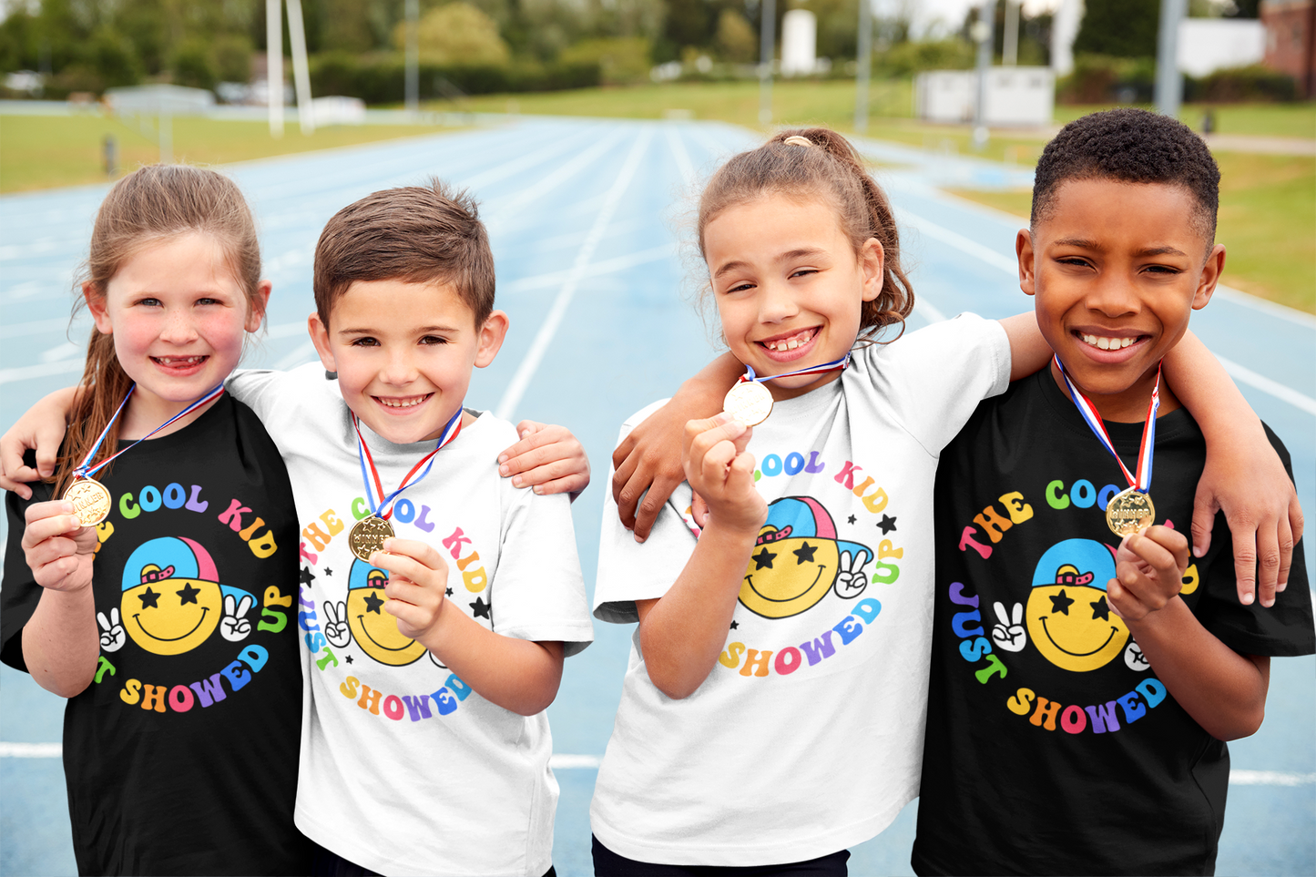 The Cool Kid Just Showed Up, Youth Short Sleeve Tee, Smiley Face